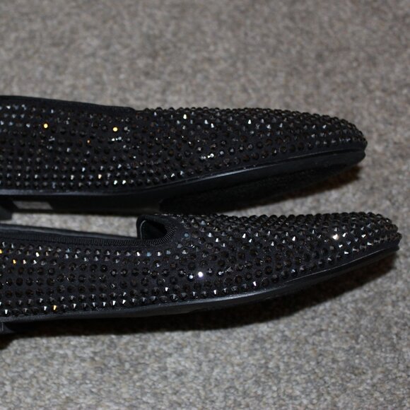 Steve Madden Black Rhinestone Loafers - Picture 3 of 5